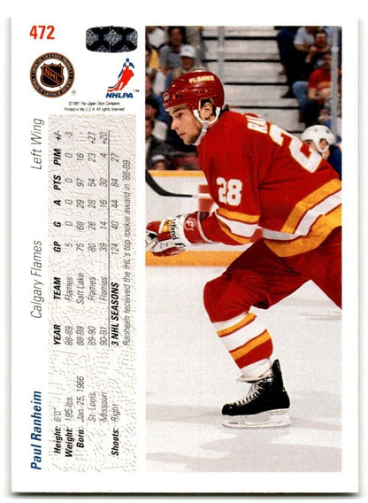 1991-92 Upper Deck French Paul Ranheim Calgary Flames #472