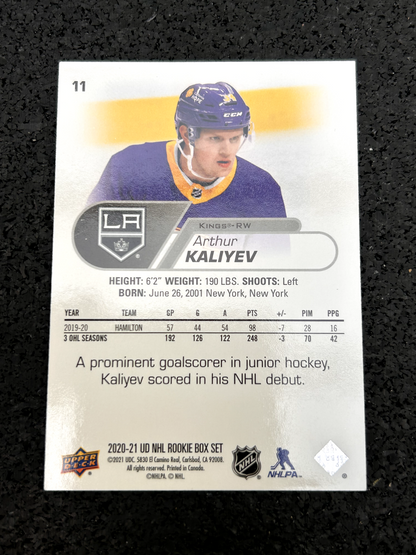 2020-21 Upper Deck Series 1 Arthur Kaliyev Star Rookies Auto #11 LA Kings