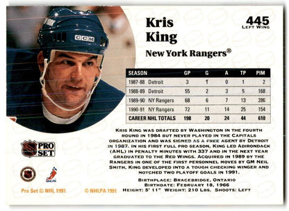 1991-92 Pro Set Kris King New York Rangers #445