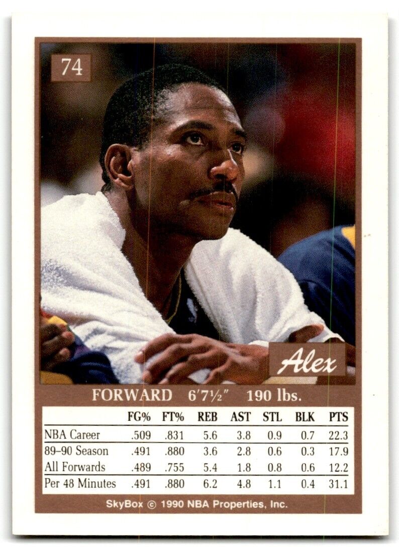 1990-91 SkyBox Alex English Denver Nuggets #74