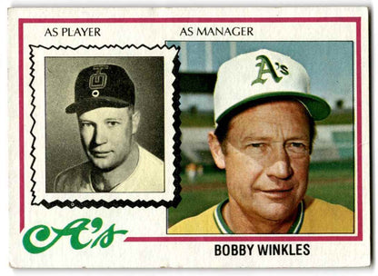 1978 Topps Bobby Winkles Oakland Athletics #378