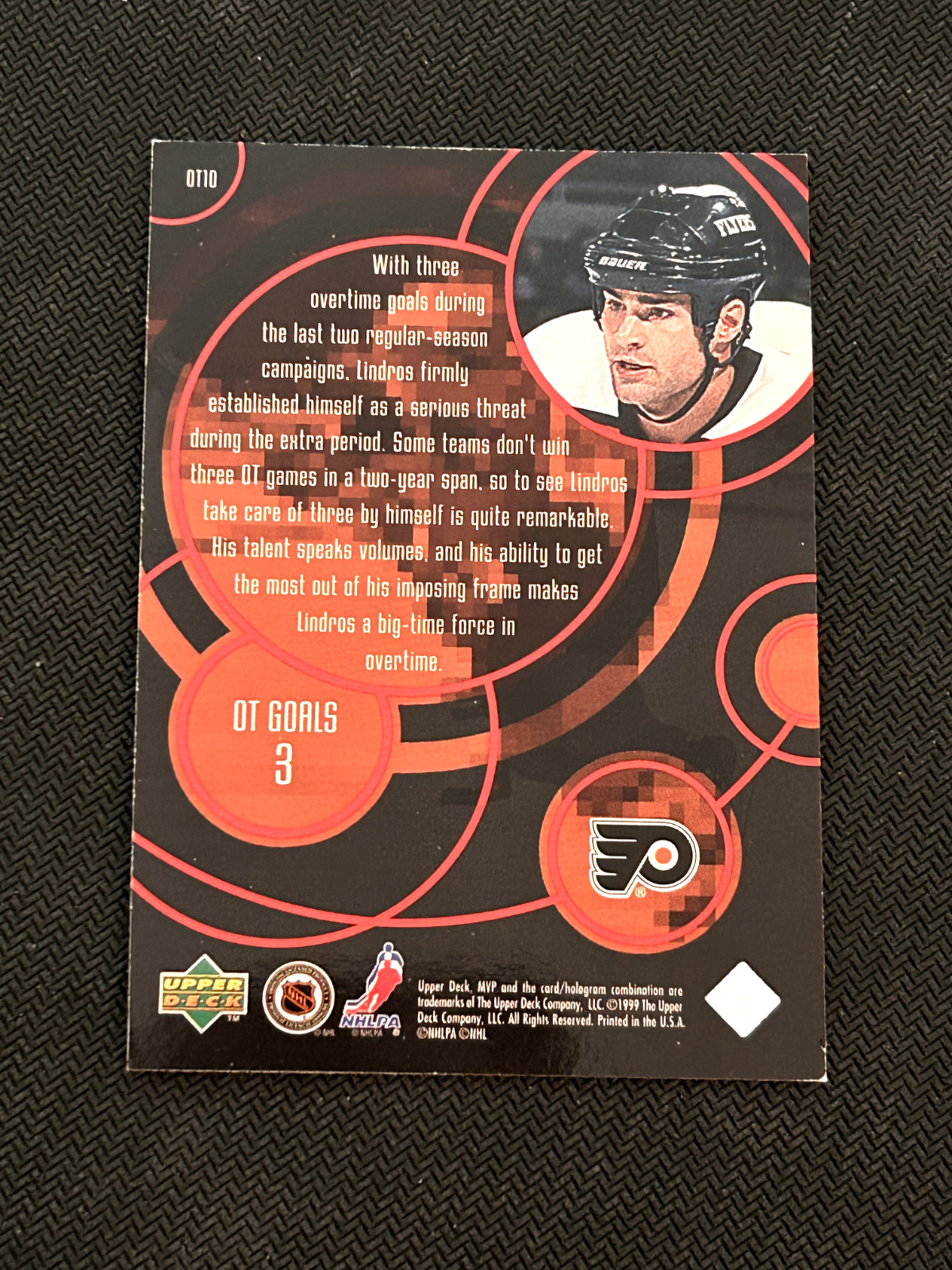 1998-99 Upper Deck MVP OT Heroes Eric Lindros Philadelphia Flyers #OT10