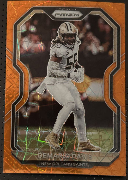 2020 Panini Prizm Orange Laser Demario Davis New Orleans Saints #249 Parallel