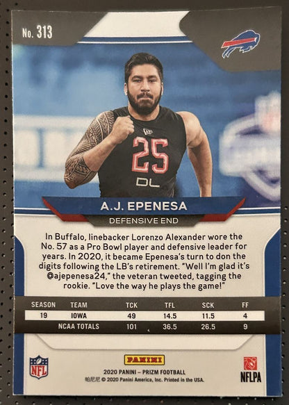 2020 Panini Prizm A.J. Epenesa Rookie Buffalo Bills #313