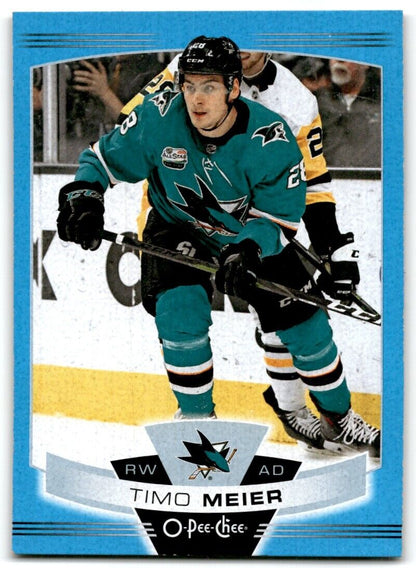 2019-20 O-Pee-Chee Timo Meier blue variation San Jose Sharks #331