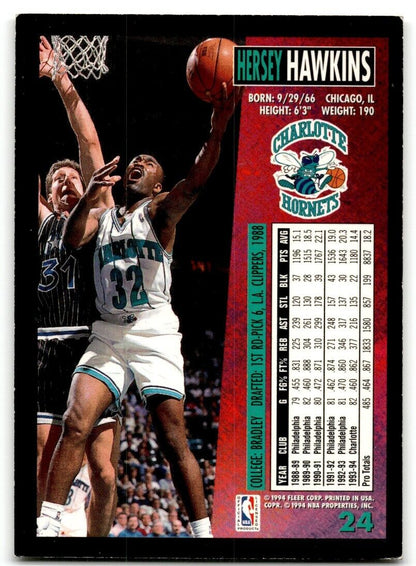 1994-95 Fleer European Hersey Hawkins Charlotte Hornets #24