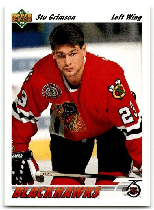 1991-92 Upper Deck Stu Grimson Rookie Chicago Blackhawks #416A