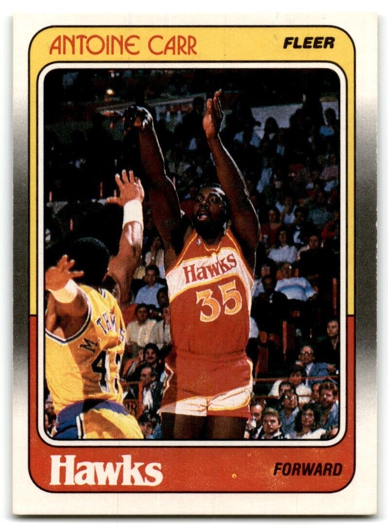 1988-89 Fleer Antoine Carr Rookie Atlanta Hawks #1