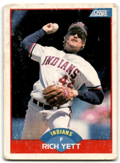 1989 Score Rich Yett Cleveland Indians #467