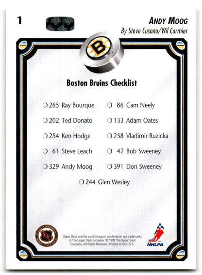 1992-93 Upper Deck Andy Moog Boston Bruins #1