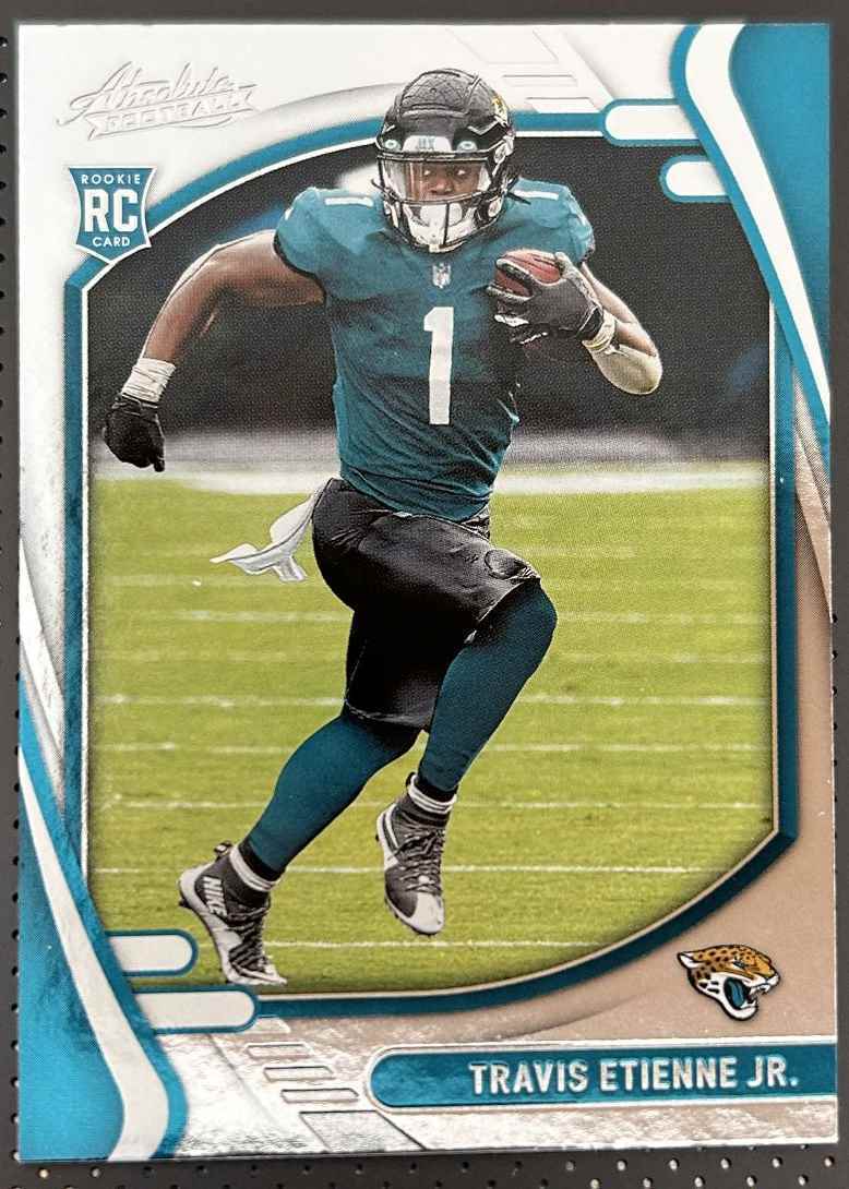 2021 Panini Absolute Blue foil Travis Etienne Jr. Rookie Jacksonville Jaguars