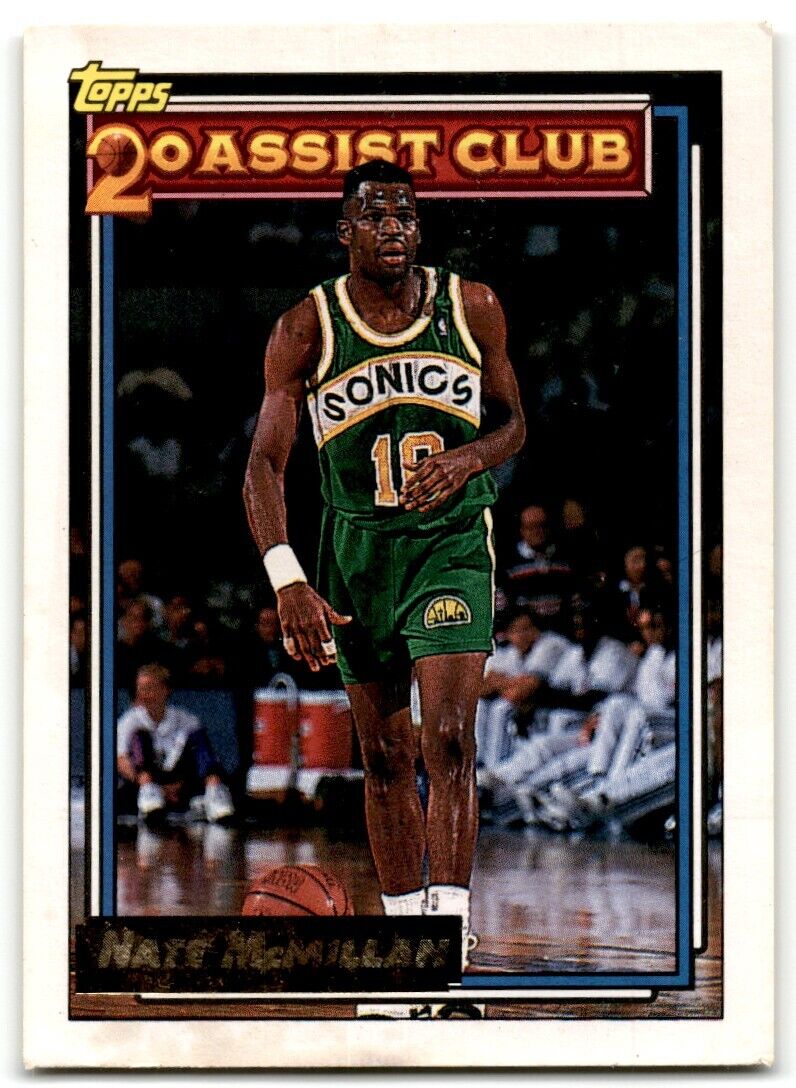 1992-93 Topps 20 assist club Nate McMillan Seattle SuperSonics #220