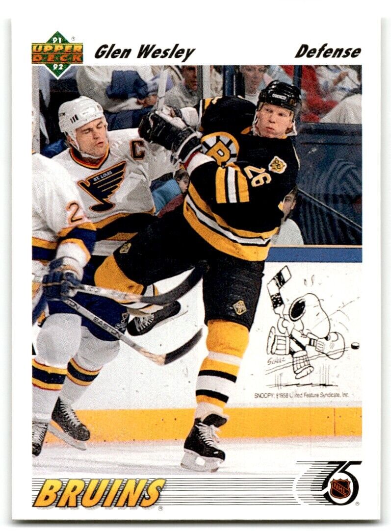 1991-92 Upper Deck Glen Wesley Boston Bruins #370