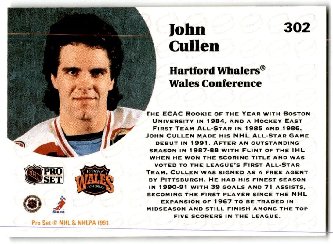 1991-92 Pro Set French John Cullen Hartford Whalers #302