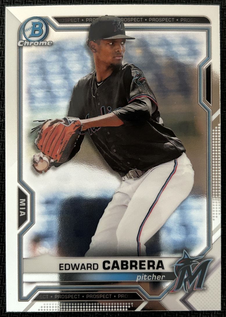 2021 Bowman Chrome Prospects Edward Cabrera Miami Marlins #BCP-141