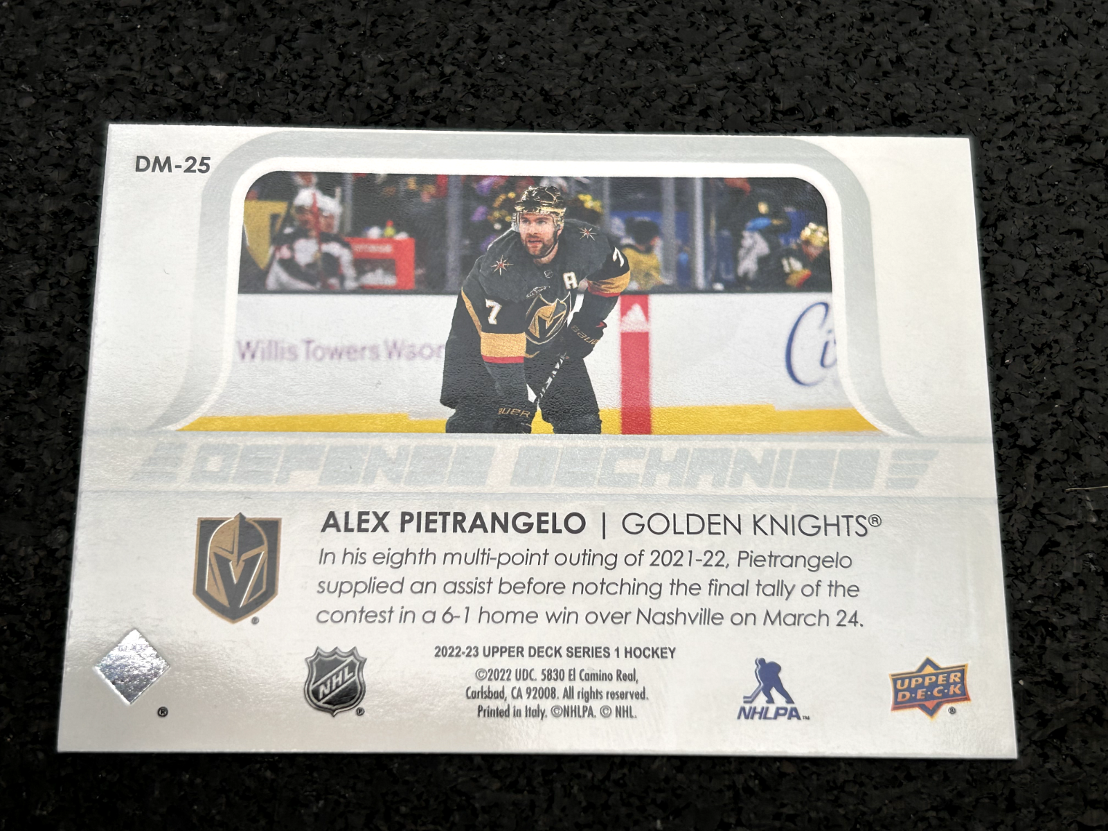 2022-23 Upper Deck Defense Mechanism Alex Pietrangelo DM-25