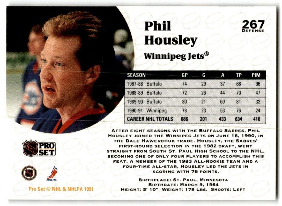 1991-92 Pro Set Phil Housley Winnipeg Jets #267