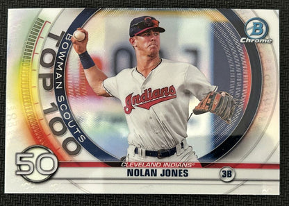 2020 Bowman Scouts Top 100 Nolan Jones Cleveland Indians #BTP-50