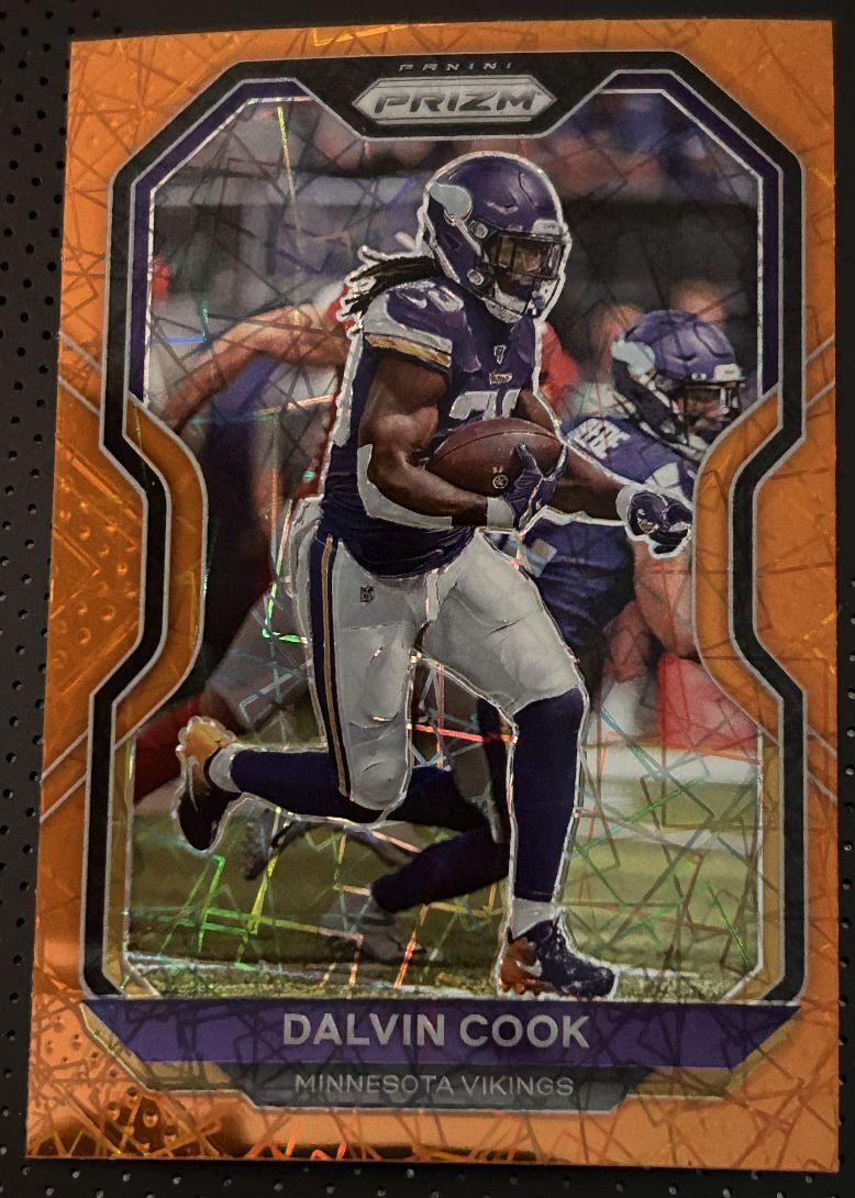 2020 Panini Prizm Orange Laser Dalvin Cook Minnesota Vikings #218 Parallel