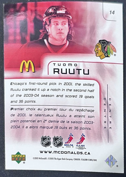 2005-06 Upper Deck McDonald's Tuomo Ruutu Chicago Blackhawks #14