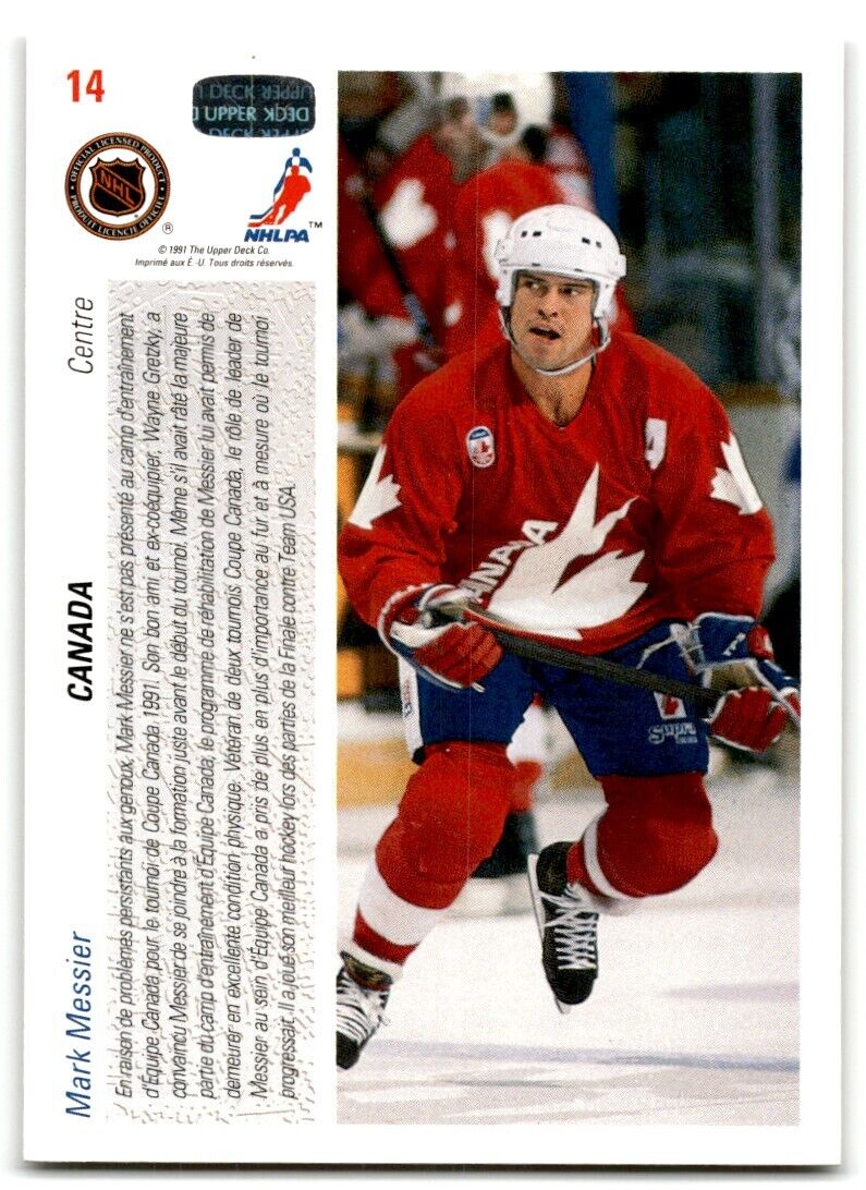 1991-92 Upper Deck French Mark Messier Canada #14