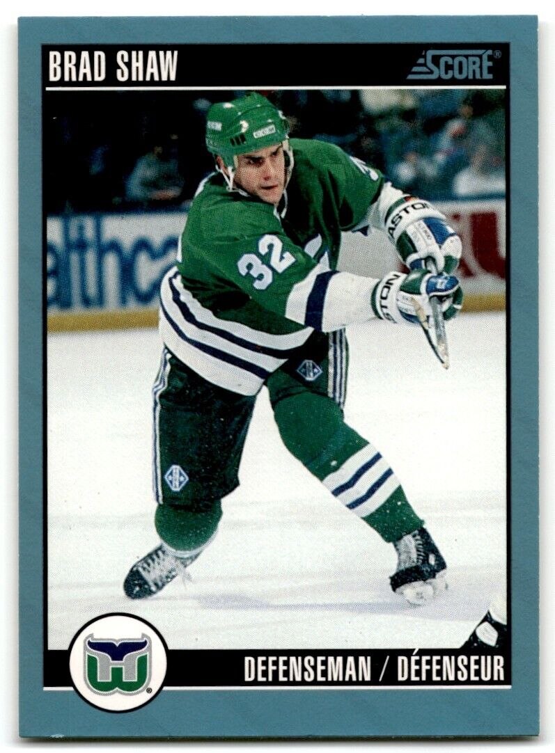 1992-93 Score Brad Shaw Hartford Whalers #85