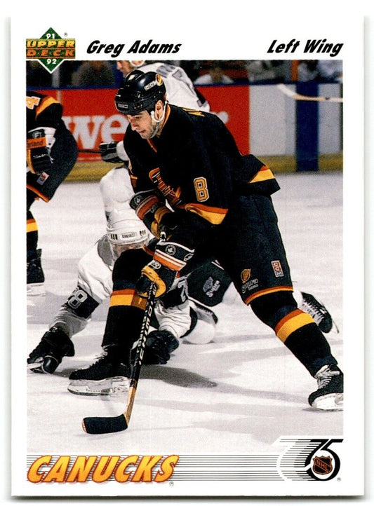 1991-92 Upper Deck Greg Adams Vancouver Canucks #426