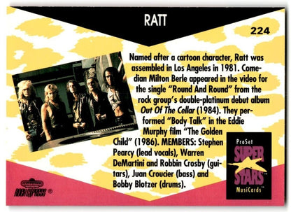 1991-92 ProSet Super Stars MusiCard Ratt #224