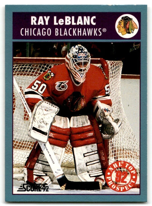 1992-93 Score Canadian Ray LeBlanc Chicago Blackhawks #486