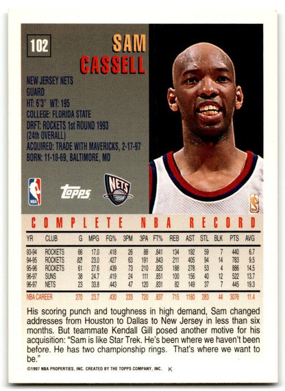 1997-98 Topps Chrome Refractors Sam Cassell New Jersey Nets #102