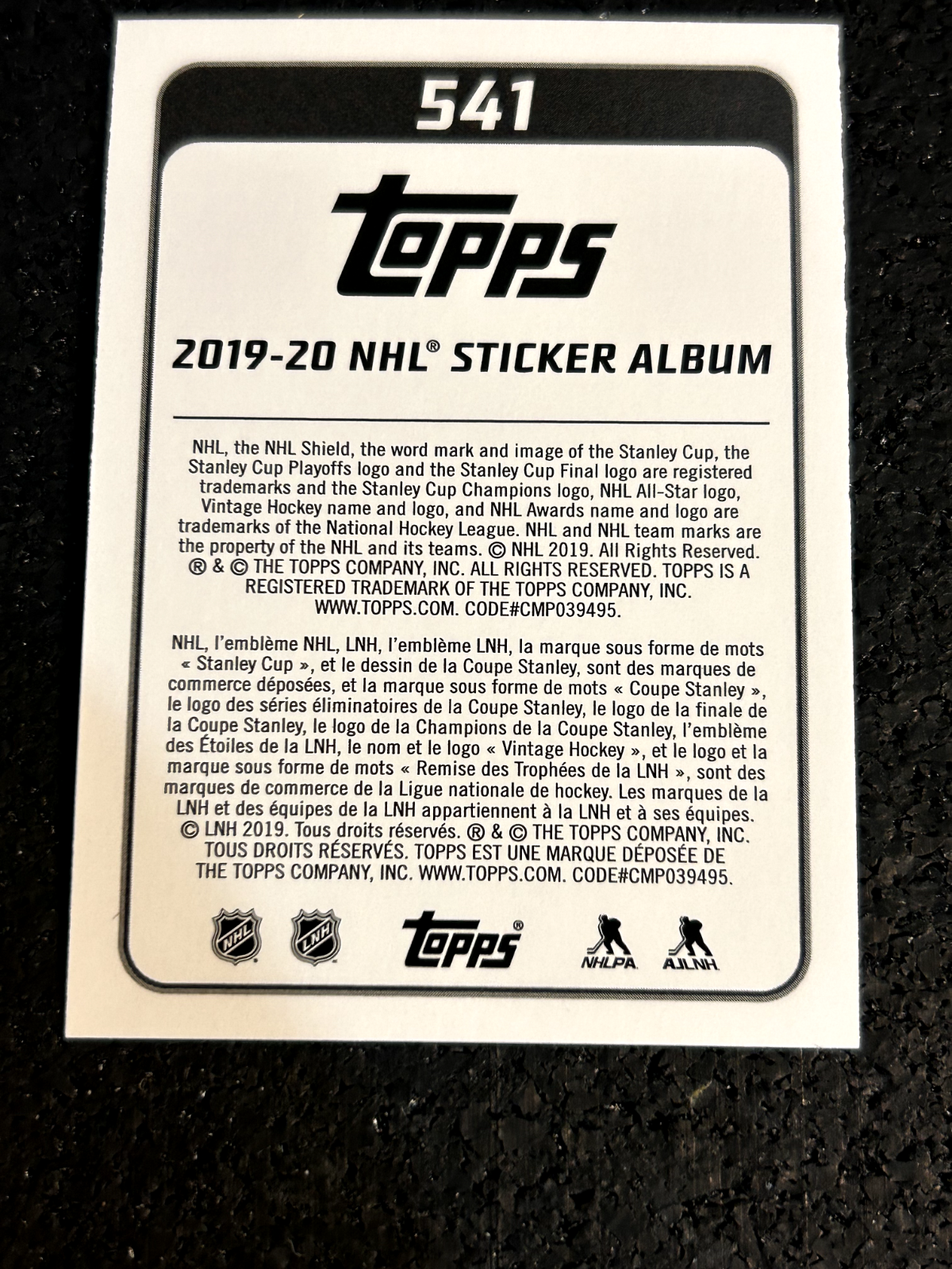 2019-20 Topps NHL Stickers #541 Quinn Hughes - Vancouver Canucks