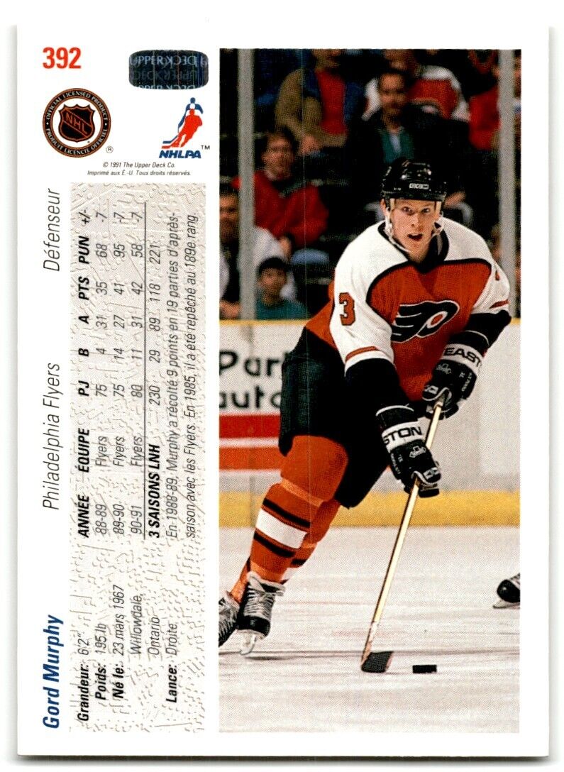 1991-92 Upper Deck French Gord Murphy Philadelphia Flyers #392