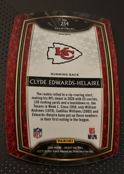 2020 Panini Select green Clyde Edwards-Helaire Rookie Kansas City Chiefs #254