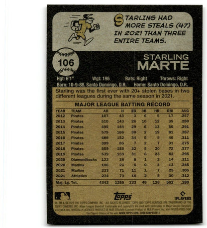 2022 Topps Heritage Starling Marte New York Mets #106