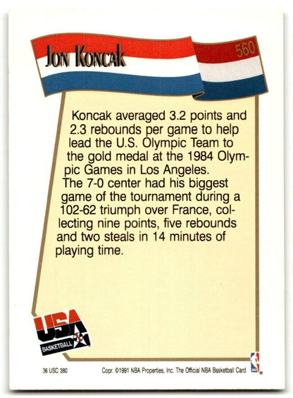 1991-92 Hoops Jon Koncak USA #560