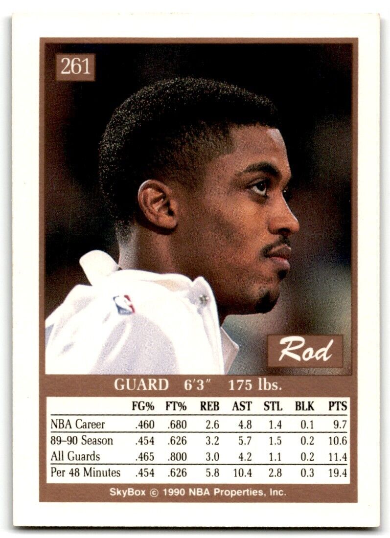 1990-91 SkyBox Rod Strickland San Antonio Spurs #261