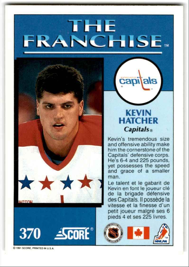 1991-92 Score American Kevin Hatcher Washington Capitals #340