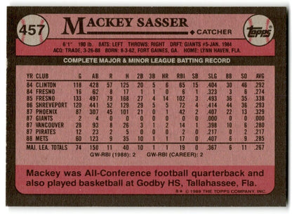 1989 Topps Mackey Sasser New York Mets #457