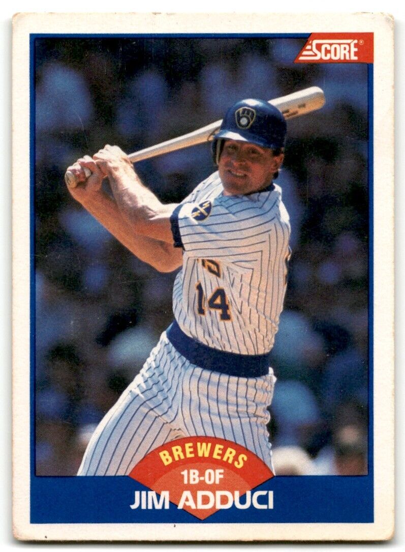 1989 Score Jim Adduci Milwaukee Brewers #587