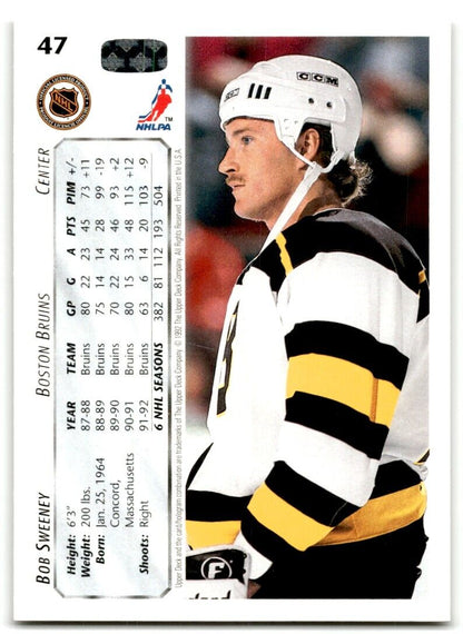 1992-93 Upper Deck Bob Sweeney Boston Bruins #47