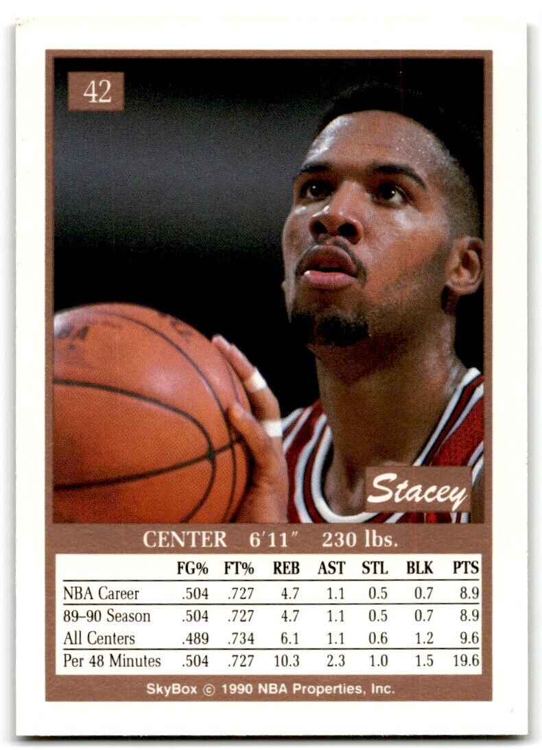 1990-91 SkyBox Stacey King Rookie Chicago Bulls #42