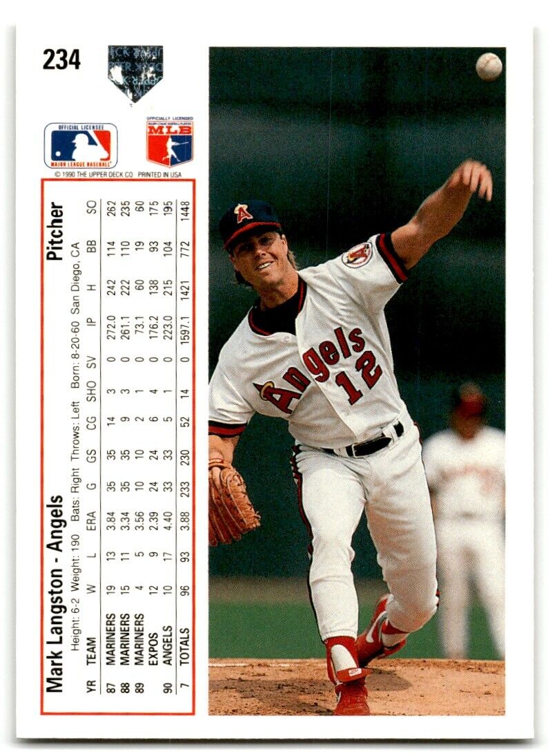 1991 Upper Deck Mark Langston California Angels #234