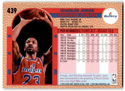 1992-93 Fleer Charles Jones Washington Bullets #439