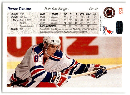 1991-92 Upper Deck Darren Turcotte New York Rangers #155