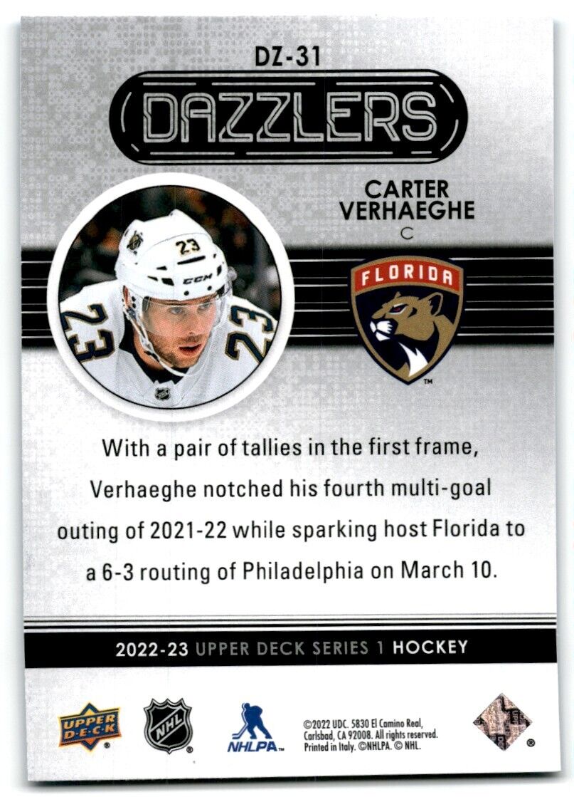 2022-23 Upper Deck Dazzlers Carter Verhaeghe Florida Panthers #DZ-31