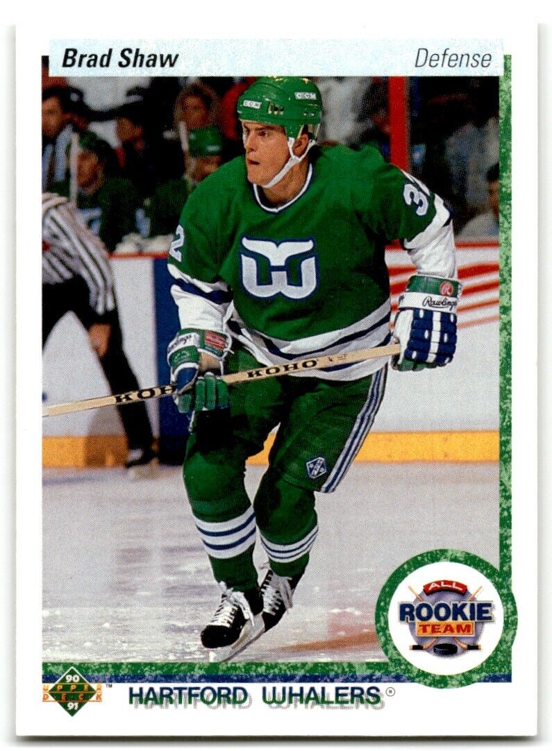 1990-91 Upper Deck Brad Shaw Rookie Hartford Whalers #327