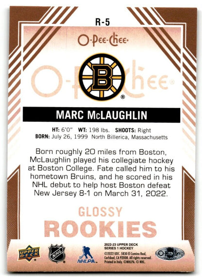 2022-23 Upper Deck O-Pee-Chee Glossy Rookies Marc McLaughlin Rookie Boston