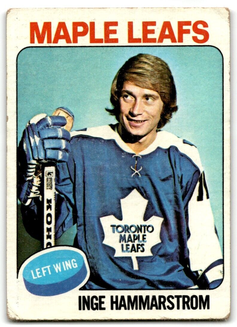 1975-76 Topps Inge Hammarstrom Toronto Maple Leafs #168