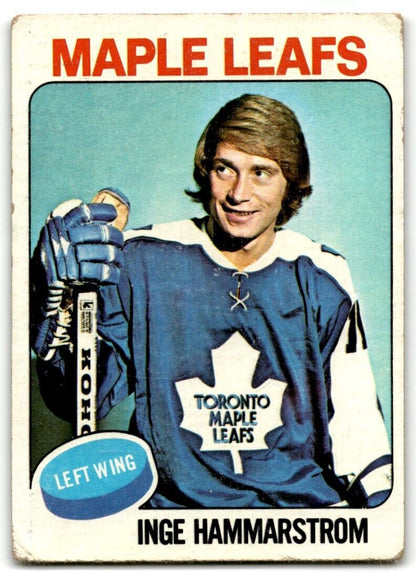 1975-76 Topps Inge Hammarstrom Toronto Maple Leafs #168