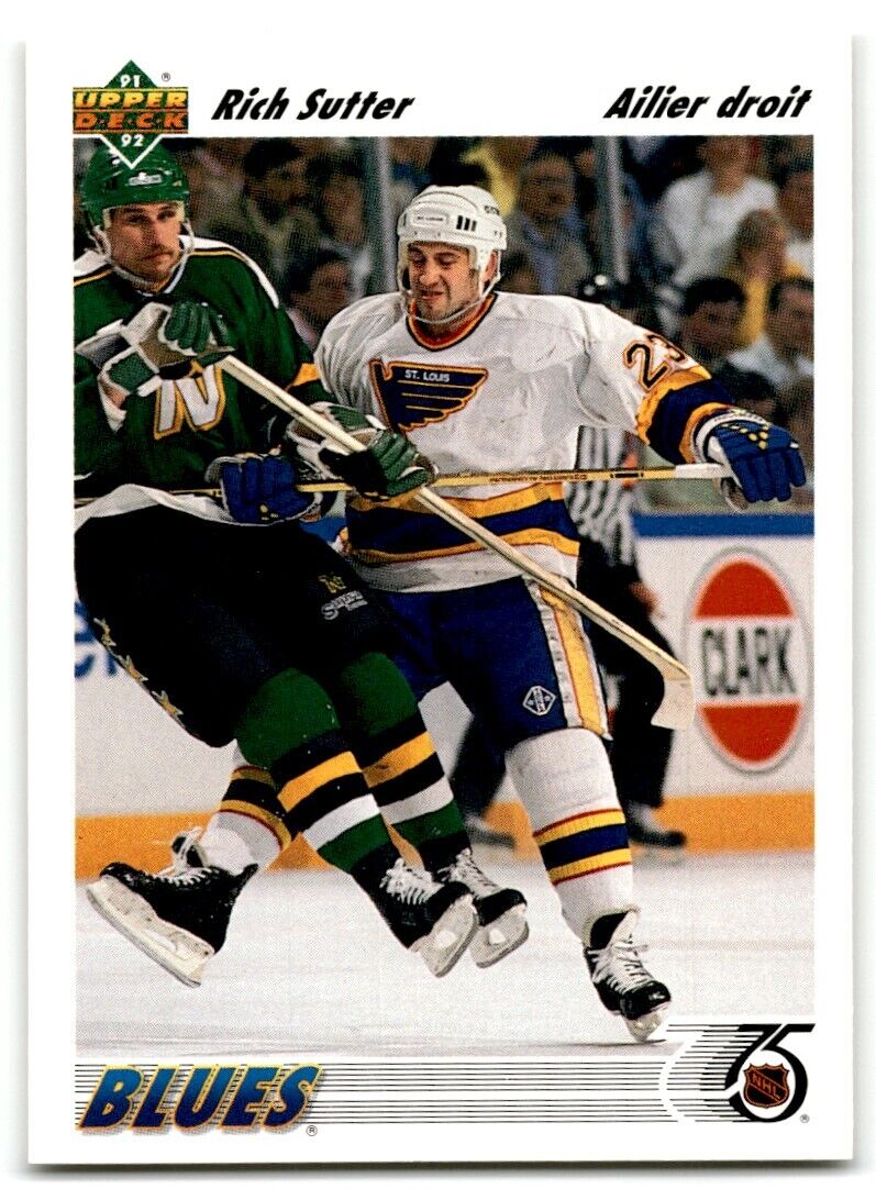 1991-92 Upper Deck French Rich Sutter St. Louis Blues #317